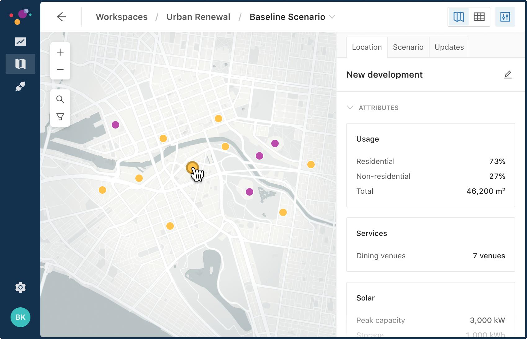 Screenshot of the Kinesis platform